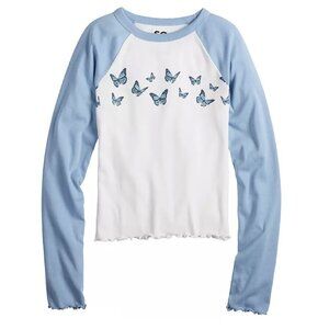 Girls 4-20 SO® Long Sleeve Raglan Baby Tee in Regular